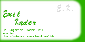 emil kader business card
